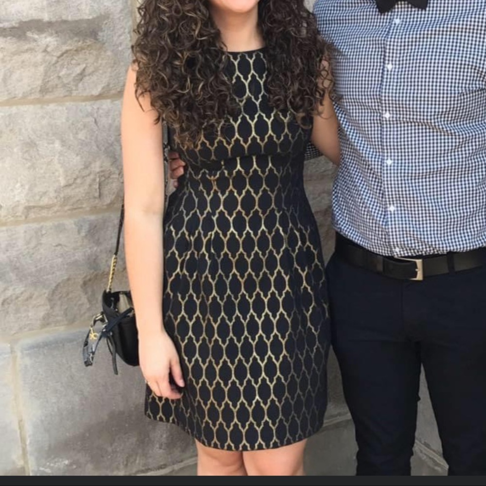 Vince Camuto black and gold dress